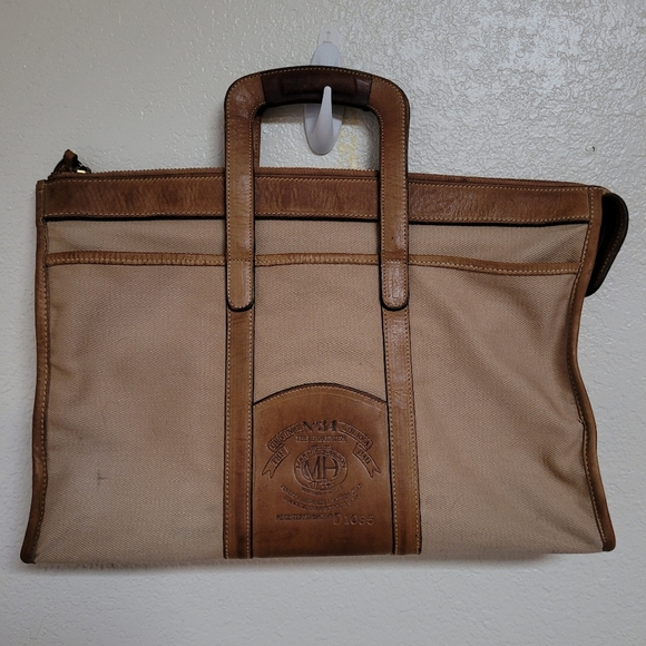 Vintage Marley Hodgson Ghurka Expediter No. 34 Canvas and Leather Briefcase.  - Picture 15 of 15